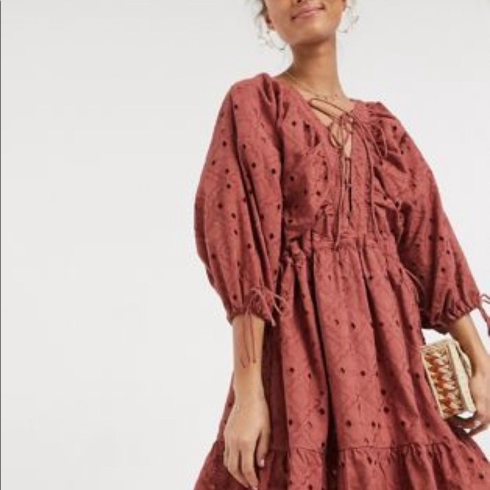 ASOS Rust Long Sleeve Dress